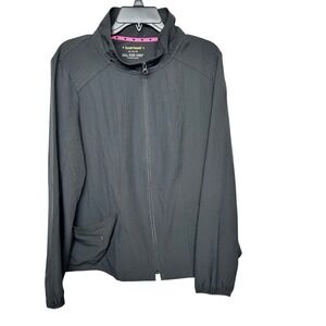 Heartsoul Scrub Jacket Womens XL Pewter Grey Full Zip Mock Neck 20310 PEWH
